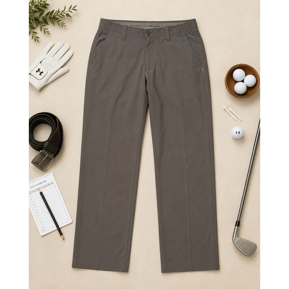 Under Armour Golf Pants Mens 36x32 Gray Pinstripe Stretch Performance Straight‎